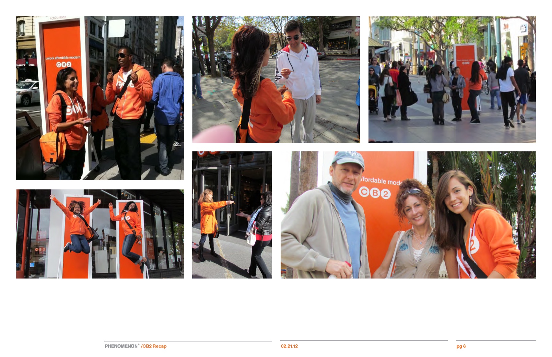 CB2 campaign results slide 4: Street team photos from the campaign.