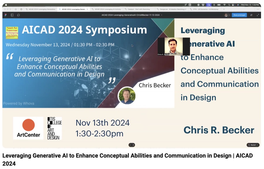 Title slide from the AICAD 2024 generative AI lecture